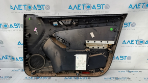 Door trim card front left VW Jetta 11-18 USA black with black insert plastic, armrest leather, molding black structure, scratches