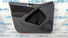 Door trim card front left VW Tiguan 09-17 black with black insert cloth, armrest cloth, without overlay, scratches, abrasions