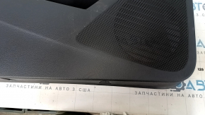 Door trim card front left VW Tiguan 09-17 black with black insert cloth, armrest cloth, without overlay, scratches, abrasions