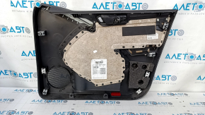 Door trim card front left VW Tiguan 09-17 black with black insert cloth, armrest cloth, without overlay, scratches, abrasions