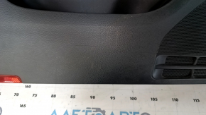 Door trim card front left VW Jetta 11-18 USA black with black insert plastic, armrest leather, molding gray gloss, scratches, abrasions, tear