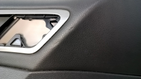Door trim card front left VW Golf 15- black with black overlay leather, armrest leather, overlay gray gloss, scratches, abrasions, dents, scuffs, for cleaning