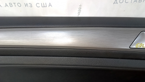 Door trim card front left VW Golf 15- black with black overlay leather, armrest leather, overlay gray gloss, scratches, abrasions, dents, scuffs, for cleaning