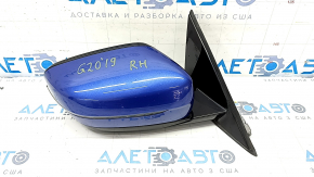 Side mirror right BMW 3 G20 19-9 pins, turn signal, heating, BSM, camera, Shadow-Line, blue