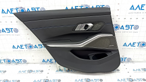 Door trim card rear left BMW 3 G20 19- leather black with blue stitching without curtain, Harman Kardon, bumpers