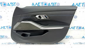 Door trim card front right BMW 3 G20 19- leather black with blue stitching, Harman Kardon