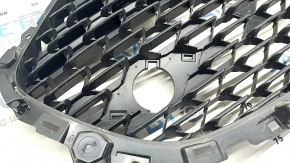 Radiator grille grill Mazda 3 19- 4d complete, with emblem, without plug, matte black, sand, holes for frame