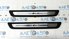 Set of external door sill trims BMW 3 G20 19- 2pcs, chrome, M lettering, scratches, bump