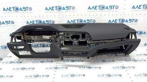Torpedo front panel with AIRBAG BMW 3 G20 19-22 leather black with blue stitching under projection