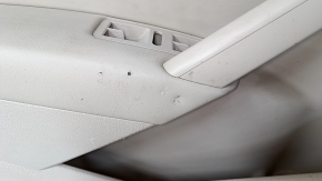 Door trim card front left VW Passat b7 12-15 USA beige with beige insert leather, armrest leather, molding gray gloss, tears, scratches, dents, pokes, broken fasteners