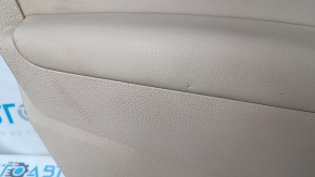 Door trim card front left VW Passat b7 12-15 USA beige with beige insert leather, armrest leather, molding gray gloss, tears, scratches, dents, pokes, broken fasteners