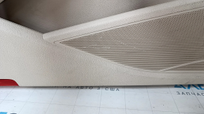 Door trim card front left VW Passat b7 12-15 USA beige with beige insert leather, armrest leather, molding gray gloss, tears, scratches, dents, pokes, broken fasteners