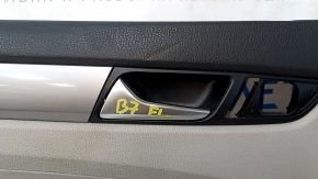 Door trim card front left VW Passat b7 12-15 USA gray, gray insert, leather armrest, scratches, dents, abrasions, broken fastener