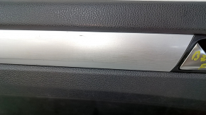 Door trim card front left VW Passat b7 12-15 USA black with black insert leather, armrest leather, molding gray gloss, dents, bumps, broken crepe, scratches