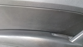 Door trim card front left VW Passat b7 12-15 USA black with black insert leather, armrest leather, molding gray gloss, dents, bumps, broken crepe, scratches, abrasions
