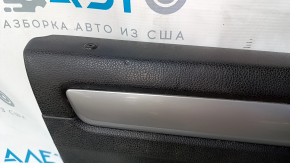 Door trim card front left VW Passat b7 12-15 USA black with black insert leather, armrest leather, molding gray gloss, dents, bumps, broken crepe, scratches, abrasions