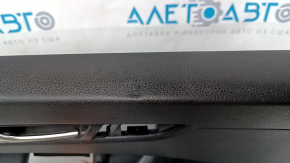 Door trim card front left VW Passat b7 12-15 USA black with black insert leather, armrest leather, molding gray gloss, dents, bumps, broken crepe, scratches, abrasions