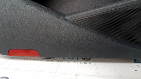 Door trim card front left VW Passat b7 12-15 USA black with black insert leather, armrest leather, molding gray gloss, dents, bumps, broken crepe, scratches, abrasions