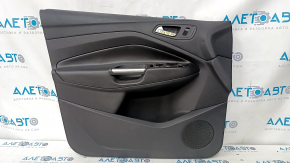 Door trim card front left Ford Escape MK3 17-19 rest, black, chrome handle, scratches, abrasions, dents, bumps