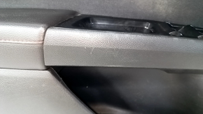 Door trim card front left Ford Fusion mk5 13-16 black with black insert cloth, armrest leather, molding gray gloss, red stitching, scratches, abrasions, dents, pokes