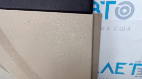 Door trim card front left Ford Fusion mk5 13-16 beige with beige insert cloth, armrest leather, molding gray structure, scratches, whitened plastic, butt