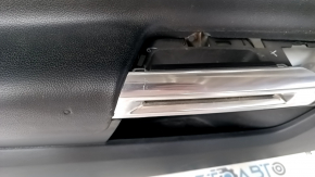 Door trim card front left Ford Mustang mk6 15- black, insert black cloth, armrest leather black, scratches, dent, plastic turned white, broken fastening