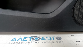 Door trim card front left Ford Mustang mk6 15- black, insert black cloth, armrest leather black, scratches, dent, plastic turned white, broken fastening