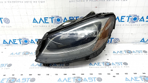 Front left headlight complete Mercedes C-class W205 15-18 halogen, with seal, sand, for polishing, torn seal