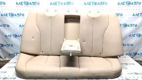 Rear row of seats 2nd row BMW 3 F30 12-18 beige leather, solid back, without headrests, dented, dry cleanable