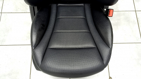 Passenger seat Mercedes C-class W205 15-21 with airbag, electric, heated, black leather, scratches on the pad, defect of the back pocket