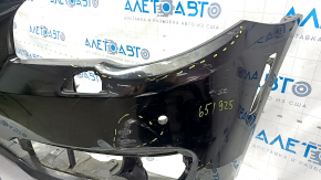 Bare front bumper BMW 5 F10 14-16 for parking sensors without cameras, black, dented, tears, scratches, broken fasteners, peeling paint
