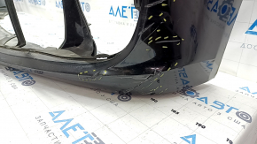 Bare front bumper BMW 5 F10 14-16 for parking sensors without cameras, black, dented, tears, scratches, broken fasteners, peeling paint