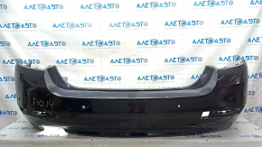 Bare rear bumper BMW 5 F10 14-16 for parking sensors, Base, black, broken fasteners
