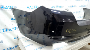 Bare rear bumper BMW 5 F10 14-16 for parking sensors, Base, black, broken fasteners
