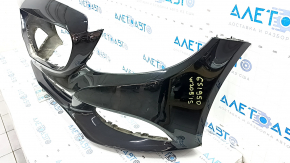 Bare front bumper Mercedes C-class W205 300/350e/350h/400 15-18 without parking sensors, black, broken mount, scratches, non-factory holes