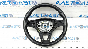 Bare steering wheel Mercedes C-class W205 15-18 under petals, leather black, worn, scratches