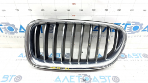 Radiator grill left BMW 5 F10 14-16 chrome without night vision, Base, sand, worn