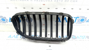 Radiator grill left BMW 5 F10 14-16 chrome without night vision, Base, sand, worn
