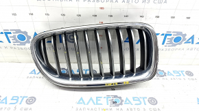 Radiator grill right BMW 5 F10 14-16 chrome, Base, broken fasteners, sand, worn