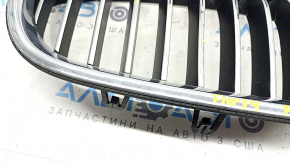 Radiator grill right BMW 5 F10 14-16 chrome, Base, broken fasteners, sand, worn