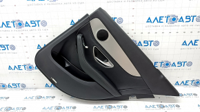 Door trim card rear right Mercedes C-class W205 15-16 leather black without curtain, gray insert, butt