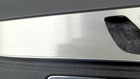 Door trim card front left Mercedes C-class W205 15-21 leather black, gray insert, bumps, scratches