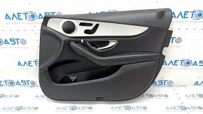 Door trim card front right Mercedes C-class W205 15-21 leather black, gray insert, butts