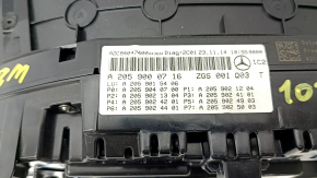 Instrument cluster Mercedes C-class W205 300/400 15-18 without projection, 101k, coating defect