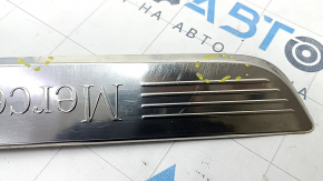 Door sill trim front left outer Mercedes C-class W205 15-21 chrome without backlight, scratches, dents