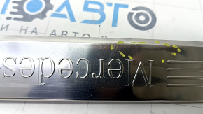Door sill trim front right outer Mercedes C-class W205 15-21 chrome without backlight, bumps, dents