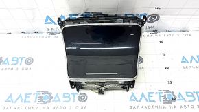 Box pocket central console with cup holders Mercedes C-class W205 15-18 black gloss, peeled chrome, worn