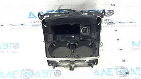 Box pocket central console with cup holders Mercedes C-class W205 15-18 black gloss, peeled chrome, worn