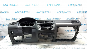 Torpedo front panel without AIRBAG VW Tiguan 18 - black, with deflectors and driver's knee pad