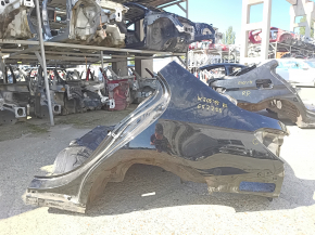 Quarter wing rear left Mercedes C-class W205 15-21 on the body, black, butt